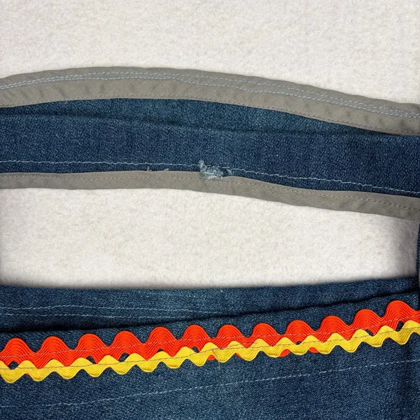 2000s Handmade Patchwork Denim Tote Bag Cottagecore Autumn Whimsy Thanksgiving - Image 10