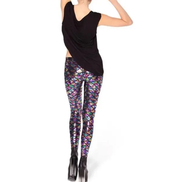 Multicolored Mermaid Scale-like Leggings, Size L (10/12) - Image 2