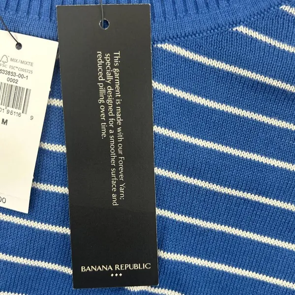 BANANA REPUBLIC Forever Dolman-Sleeve Sweater Stripes Medium - Image 4