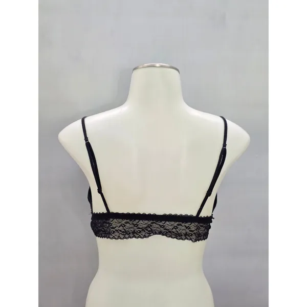 CK Black Romantic Boudoir Bridal Cottage Lingerie Feminine Floral Lace Bra Large - Image 2