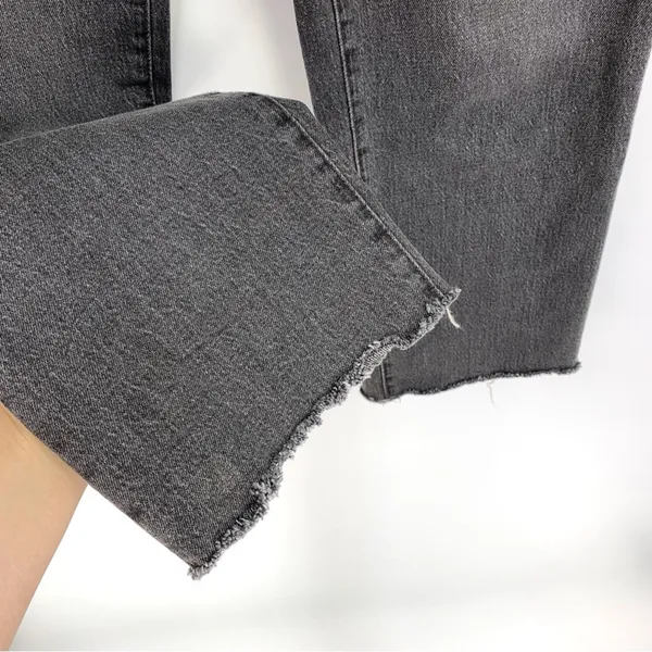 LEVI'S Premium Ribcage Straight Ankle Jean Wash Black Grey Denim 26 - Image 4