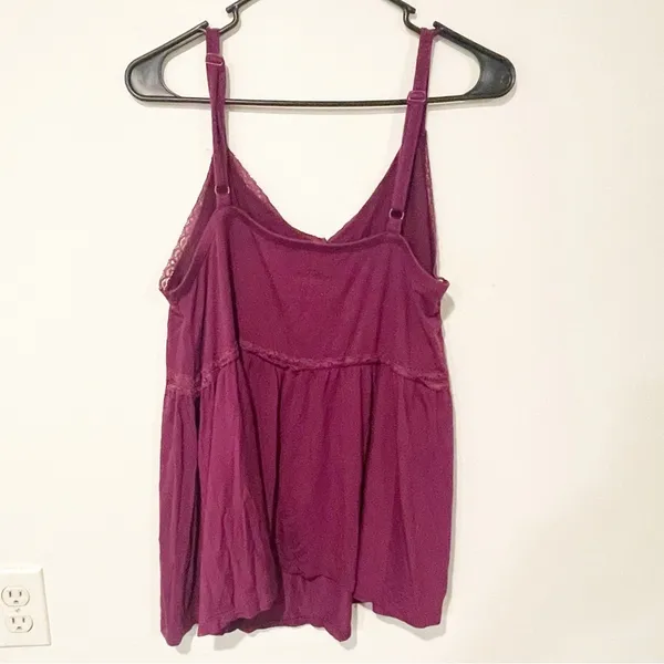 Torrid Plus Size 1X Purple Super Soft Berry Lace Babydoll Cami - Image 5