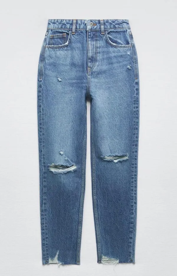 High Waisted Ripped Rigid Z1975 Mom Jeans - Image 7