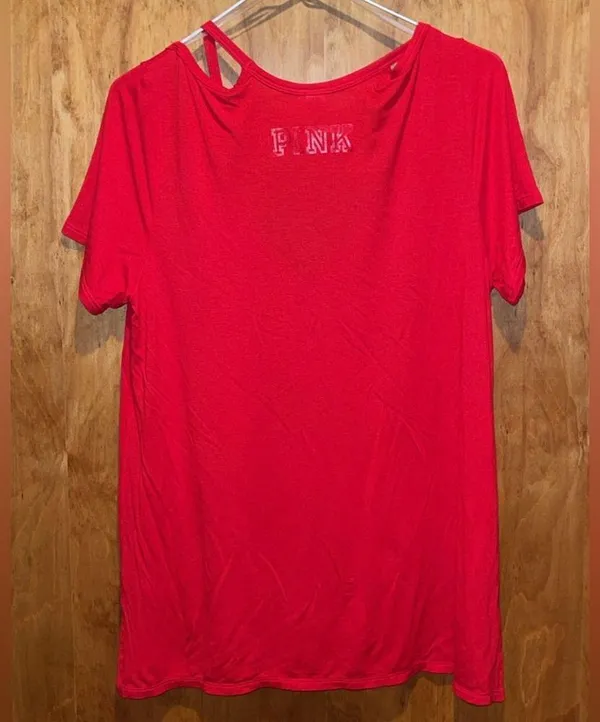 PINK vs Bling Ohio State Buckeyes Shirt Red Size M - Image 2