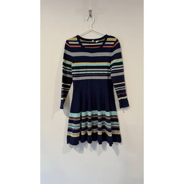 Anthropologie Moth Sweater Dress Long Sleeve Striped Size Small 2714 - Image 3