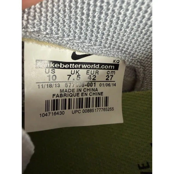 Nike Flyknit Lunar 2 Women's US 10 White Gray 677150-001 Running Shoes - Image 8