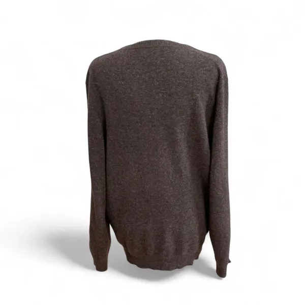 100%‎ Cashmere Brown V Neck Sweater Medium Old Money Minimalist - Image 3