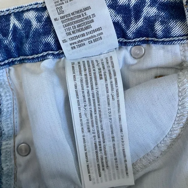Abercrombie & Fitch Simone High Rise Slim Blue Acid Wash Jeans Size‎ 25 0R - Image 7