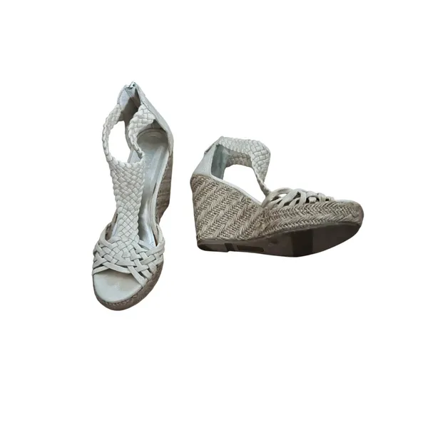 New Women’s Brash 4" Braided Platform Wedge Sandals Cream Size 5.5 - Image 2