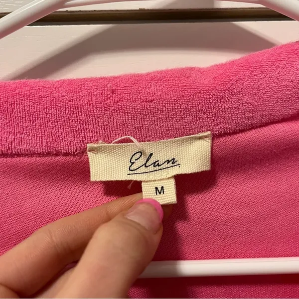 Elan Tabitha Pink Terry Cloth Top - Image 4