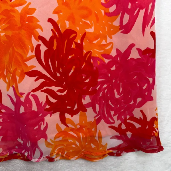 Cato 18W 20W Maxi Skirt Pink Orange Floral Burst Tropical Boho Flowy Beach Airy - Image 4