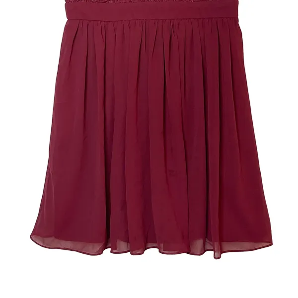 Lulus Angel in Disguise Lace Skater Dress Women's‎ Size Medium Burgundy V-Neck - Image 6