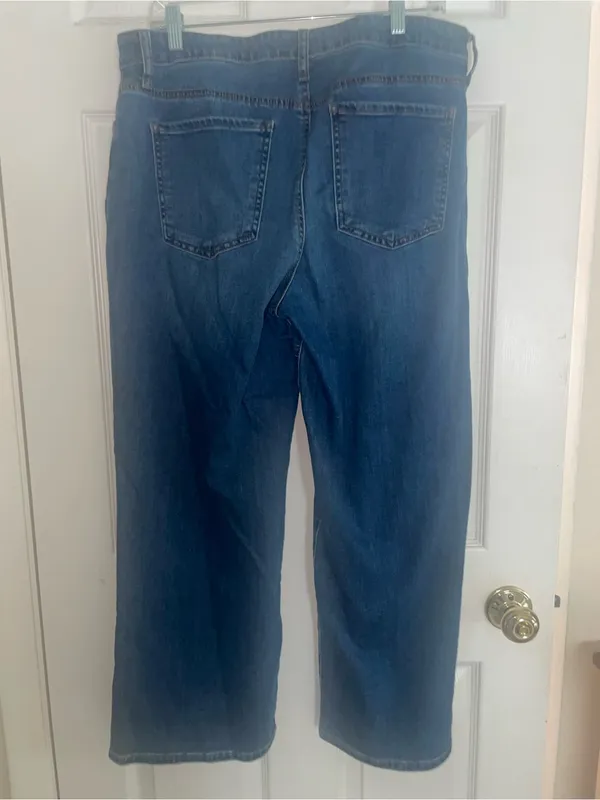 Kut from the Kloth Charlotte Wide Legs Dark Blue Jeans Size 14 - Image 2