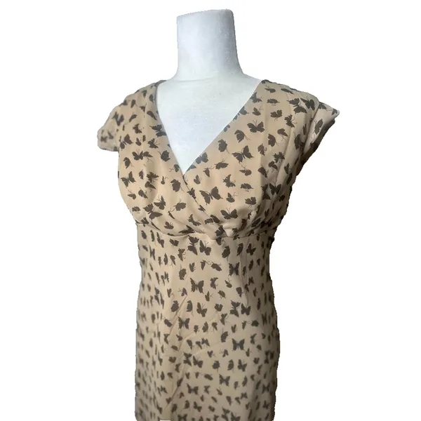 Vintage AGB Byer‎ California Butterfly Dress Size 12 Babydoll Asymmetrical Y2K - Image 2