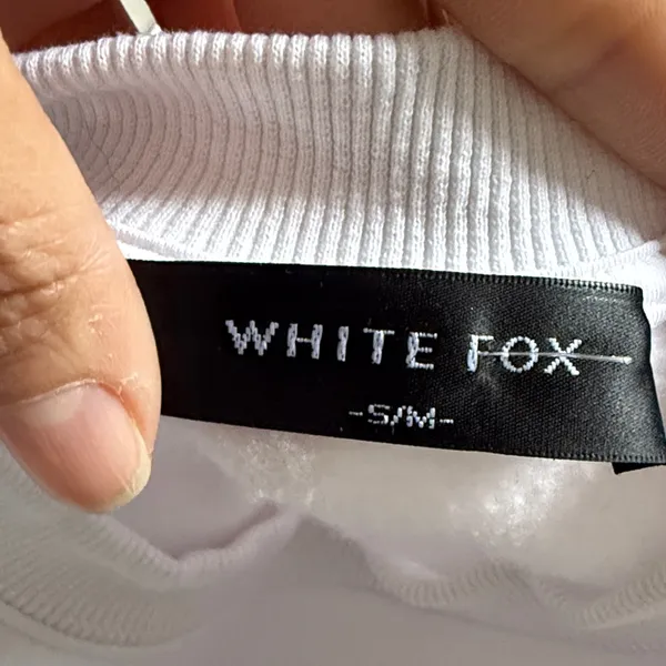 White Fox White Crewneck Happy Holidays Edition Sweatshirt with Pink Logo - Image 5