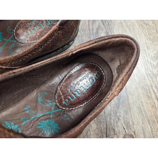 Montana Artisan Crafted Mary Jane's Brown Leather Low Heel 6.5M Shoes - Image 3