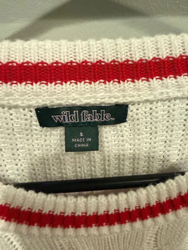 Wild Fable Game Day Cable Knit Sweater red size s - Image 3