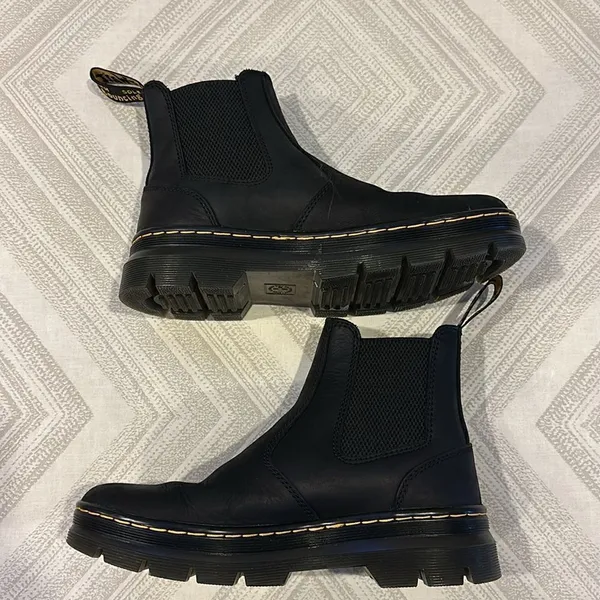 Dr. Martens AirWair Black Platform Slip-On Ankle Boots Size 8W / 7M - Image 2