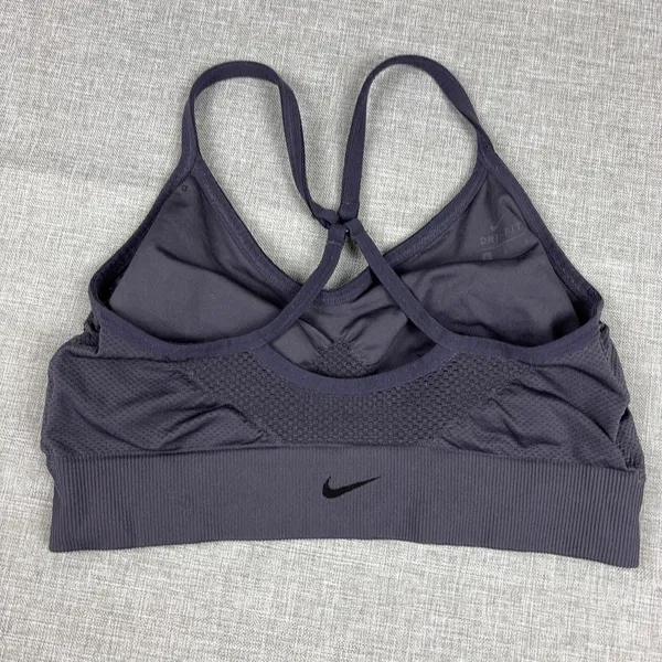 Nike Sports Bra Womens Small Gray Dri-FIT Crossback Mesh Wireless Athletic Top - Image 2