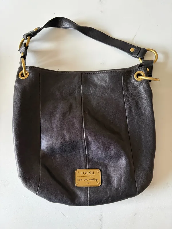 Fossil Purse Shoulder Bag Black Leather - Image 2