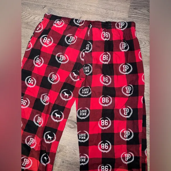 Victoria’s Secret PINK Vintage RARE Low Waist BLACK/RED PLAID VSPINK86 pants - Image 6