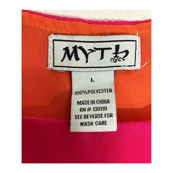 Women’s Myth Sleeveless Semi-Sheer Tank Top Tunic Pink and Orange Size L - Image 6