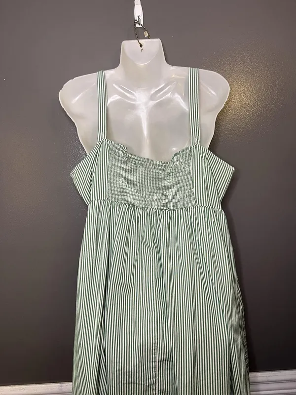 Ava & Viv Dress Womens XXL Green Square Neck Trapeze Midi Sundress Pockets - Image 8