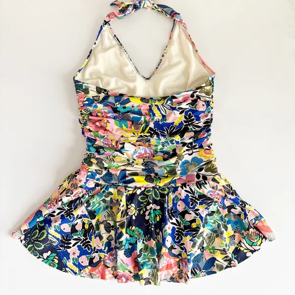 Johnny Was Womens Layla Halter Ruched Floral Boho Resort Vacation Swim Dress L - Image 12