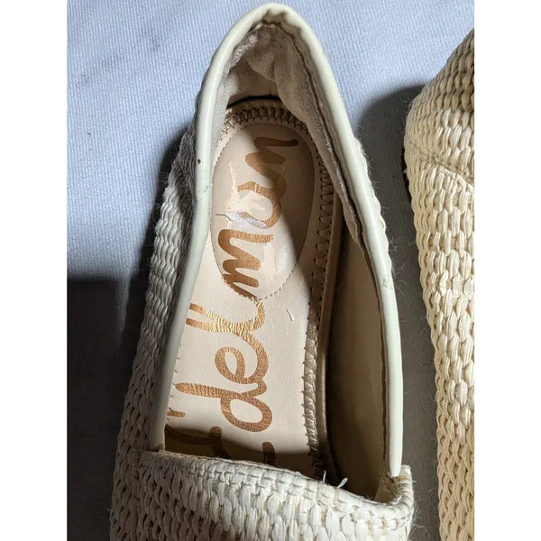 Sam Edelman Loraine Ivory Linen Woven Raffia Horsebit Classic Loafers Sz 7 - Image 4