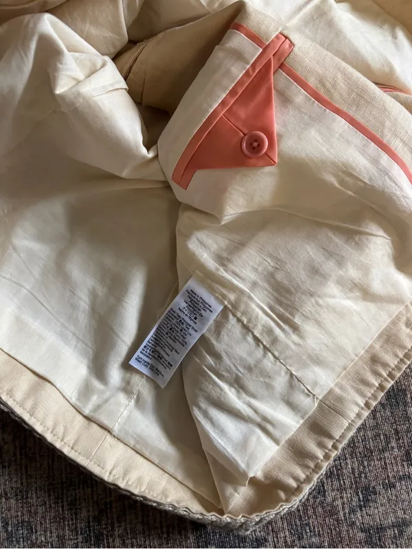 J. Crew Linen Cropped Lady Jacket Raffia Blazer in Buff Clay Beige Size 16 - Image 13