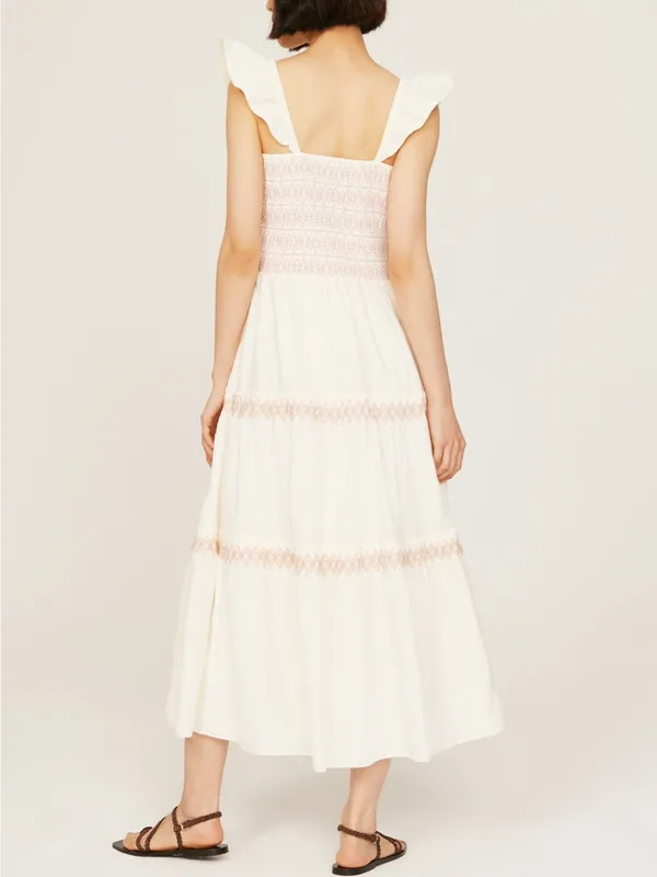 Madewell Embroidered Lucie Midi Dress 3X Off White Cotton Cottagecore - Image 2