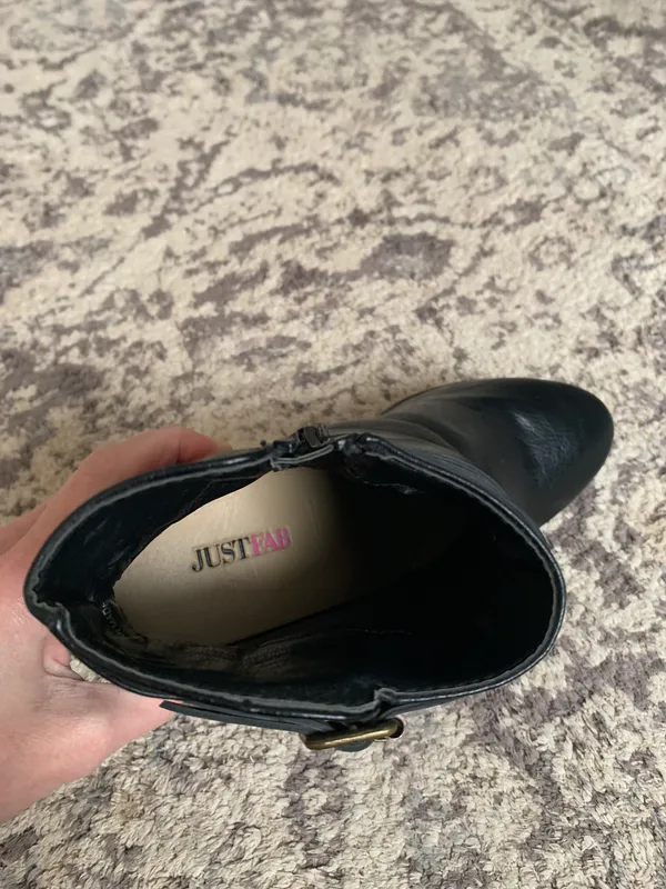 JustFab Black Bootie Heels - Image 5