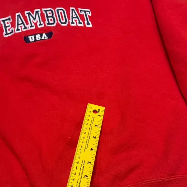 Vintage Red Steamboat USA Crewneck Sweatshirt XL‎ J America Made in USA - Image 7