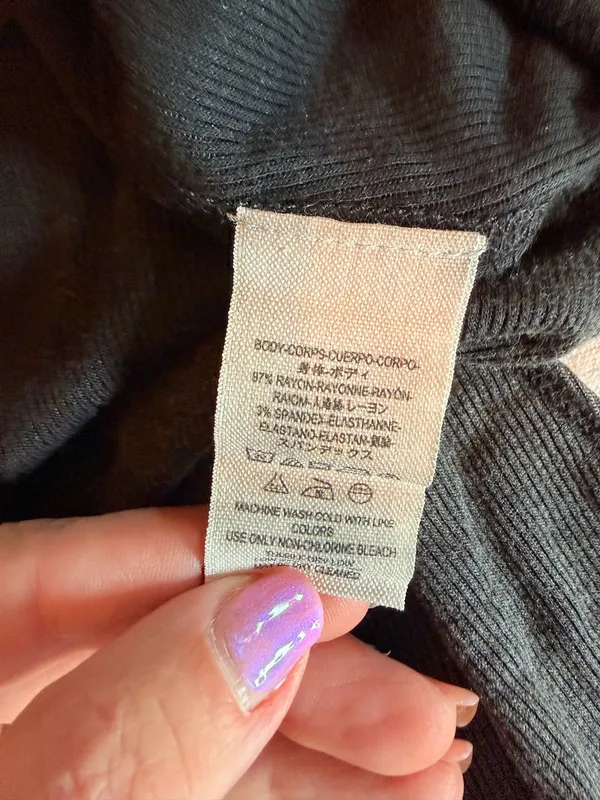Free People We The Free Ribbed Lace Up Tank Top Washed Black Small - Image 3