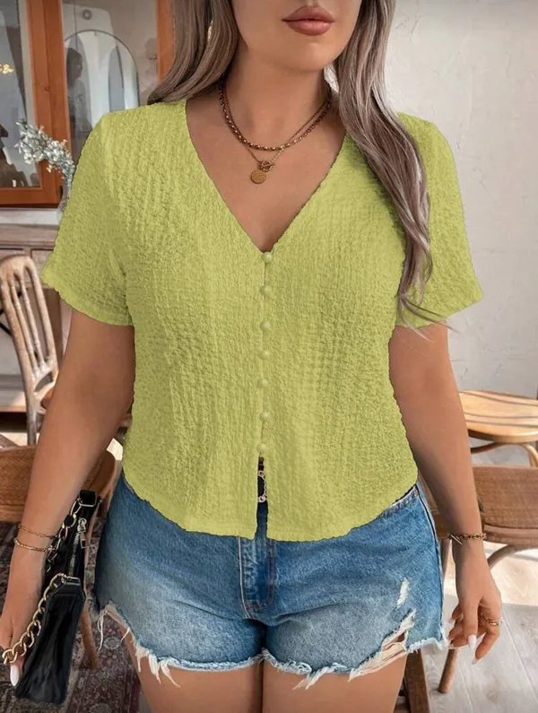 Green Button Shein Top - Image 2