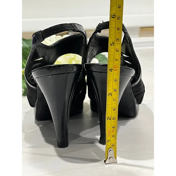 Madden Girl Black‎ Slingback Heels Peep Toe Platform Pumps Party Shoes - Image 8