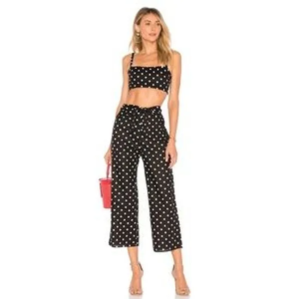 Privacy Please Nolana Black Polka Dot Wide Leg Pants XXS New without Tag Fun Mod - Image 2