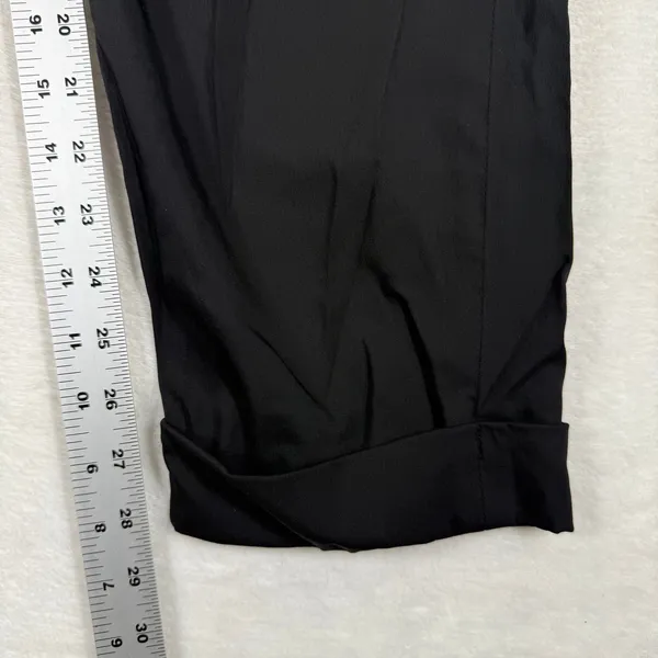 Alice + Olivia Black Wool Blend Cuffed Straight Leg Trousers Pants 9B-104-513‎ 6 - Image 5
