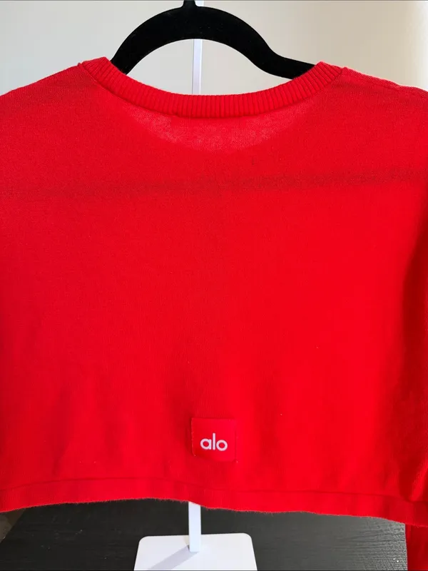Alo Yoga Supernatural Sweater Cardigan – Bright Red – Size XS. - Image 3