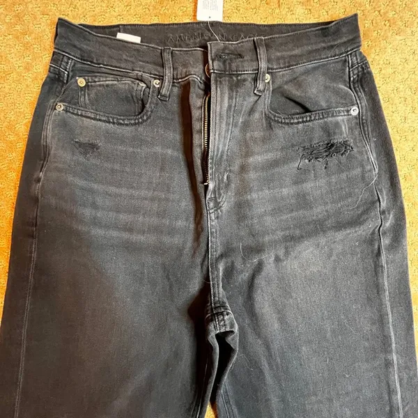 NWT AE AMERICAN EAGLE MOM JEAN BLACK WOMENS SZ 10 Streetstyle Urban Y2k 80s - Image 2
