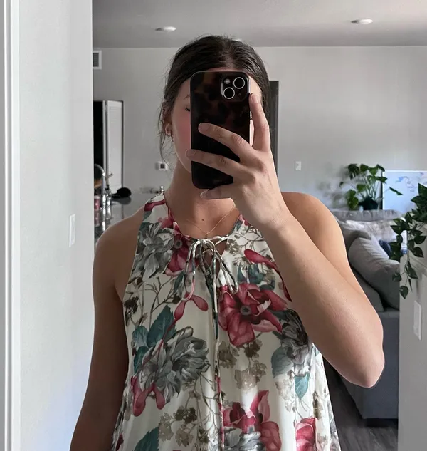 Peppermint Floral Mini Dress - Image 4