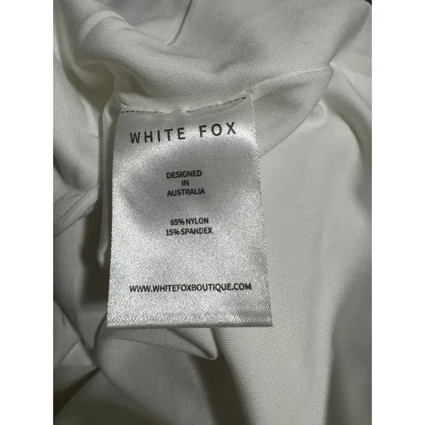 White Fox “Invite Pending” Cutout Ruched Mini Dress White Size M NWT - Image 7