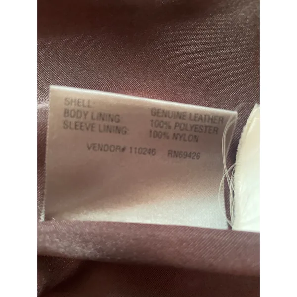 Wilsons Leather Brown Lambskin Zip Jacket Womens Large Y2K Minimalist Coat - Image 8