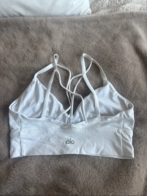 Alo Yoga white Sports Bra Size Small - Image 3