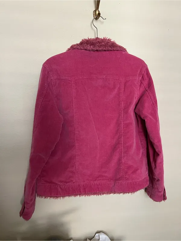 Vintage Annie USA Pink Faux-Fur Lined Corduroy Jacket - Image 6