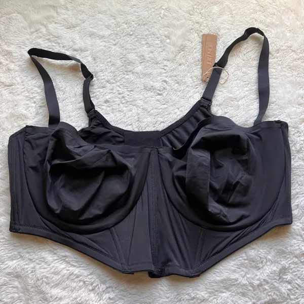 SKIMS Corset Bra Collection Balconette Bra Onyx Black CR-BRA-3240 Size 46D NWT - Image 3