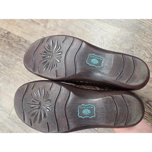 Montana Artisan Crafted Mary Jane's Brown Leather Low Heel 6.5M Shoes - Image 8