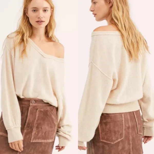 Free People ‘Love Like This’ cashmere pullover sweater L - Image 3