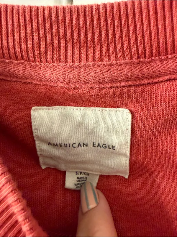 American Eagle Outfitters Coral Red Sun & Yin-Yang Crewneck Sweatshirt - Image 2