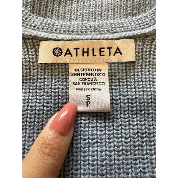 Athleta Size Small Tunic‎ Sweater Light Blue Pullover S/882541-04 Comfort Wool B - Image 3